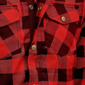 Chemise de motard blindée rouge et noire personnalisée avec doublure, équipement de sécurité homologué CE, % coton pour la conduite quotidienne - Product Image 5