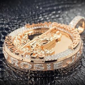 จี้เพชรโมอิสทรงกลมแบบกำหนดเองสัมผัสสีทอง14K | จี้เพชรโมอิสซาไนต์สองโทน | เครื่องทดสอบเพชรผ่านเสน่ห์แบบกำหนดเอง - Product Image 2