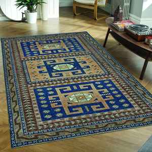 <b>Vintage</b> Design <b>Rugs</b>, Blue <b>Rug</b>, Brown <b>Rugs</b>, Luxury <b>Rug</b>, Turkish <b>Rug</b>, Printed <b>Rug</b>,Luxury Velvet <b>Rug</b> - Product Image 2
