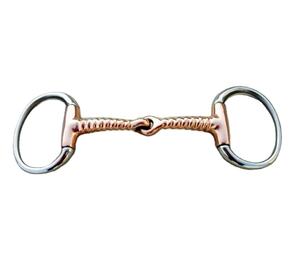 Eggbutt Snaffle Broca de doble articulación con enlace KK y anillos planos Proveedor de jinetes y herradores al por mayor - Product Image 1