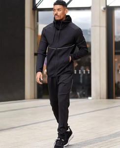 Chándales de invierno para hombre a prueba de viento transpirable Jogging Running Gym Wear Full Zipper Hoodie Sets - Product Image 5