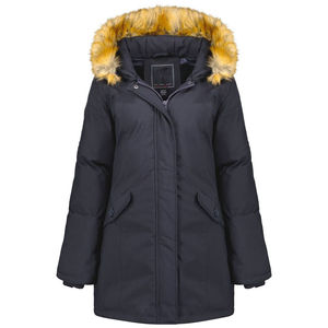 Chaqueta Larga de Punto para Mujer, Impermeable, Transpirable, Cortavientos, de Secado Rápido, Ecológica, con Capucha y Cremallera, para Invierno - Product Image 2