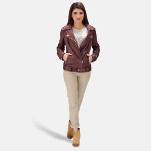 Veste en cuir pour femme, vente chaude, respirante, pour l'hiver, sur mesure, avec doublure en nylon, de haute qualité, respirante - Product Image 2