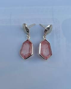 Boucle d'oreille faite à la main en argent sterling 925 Morganite, belle boucle d'oreille pour femme. - Product Image 3