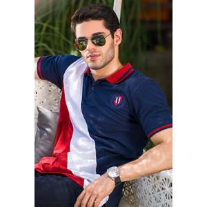 <span class=keywords><strong>HAKAN</strong></span> T-shirt Estiva 100% Poliestere Ricamata Scura Lavorata a Maglia per Polo con Motivo Solido Traspirante Eco-Friendly Taglie XL e 4XL - Product Image 3