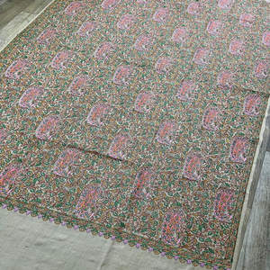 Chal de Pashmina FW hecho a mano de lujo con bordado Sozni Ambi Jamawar Motif - Product Image 3
