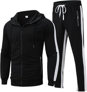 Top Trending Black Track con tira blanca Bolsillo lateral con cremallera de metal El mejor estilo de panel Ropa de calle - Product Image 1