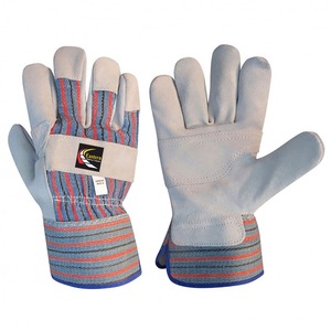 Guantes de trabajo de cuero dividido de vaca de alta calidad Guantes protectores de seguridad resistentes al calor para soldadura y construcción - Product Image 6