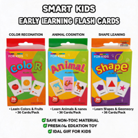 Juego de 36 Tarjetas de Memoria Educativas con Animales y Frutas para Niños Pequeños, Papel de Arte Recubierto, Impresión Offset, Laminado