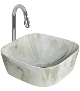 Designer Sanitaire Salle de Bain Céramique Comptoir Lavabo Marbre Lavabo Rectangulaire à Vendre en Offre Prix Discount - Product Image 4