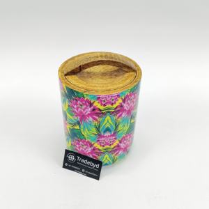 โถผลไม้แห้งพิมพ์ลายเคลือบไม้หรูหราพร้อมด้ามจับโค้งสำหรับการจัดเก็บที่ทันสมัยโดย tradebyd - Product Image 3