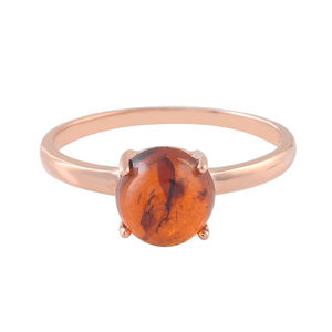 Bague en argent sterling 925 plaqué or de haute qualité classique avec pierre précieuse ambre double, exportateur en gros, stock disponible - Product Image 3