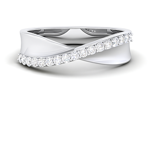 Bague authentique pour femme en or blanc 18 carats avec diamant naturel véritable taille brillant rond certifié IGI, élégance - Product Image 1