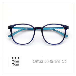 กรอบแว่นตาโลหะ TamTam OK122 ทรงสี่เหลี่ยมเต็มกรอบ สีน้ำตาล-ส้ม วัสดุอะซิเตท C4 สวมใส่สบาย ไม่ระคายเคือง - Product Image 3