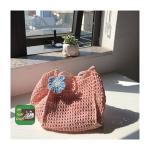 BOLSO VINTAGE DE GANCHILLO DE HILO DE LANA MONEDERO HECHO A MANO PARA MUJER TOTE LIGERO PARA LOOK MODERNO - Product Image 2