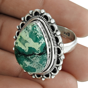 Handcrafted Green <b>Turquoise</b> Women <b>Ring</b> 925 Sterling Silver Bulk Wholesale Special Handmade Jewelry Manufacturer Exporters - Product Image 1
