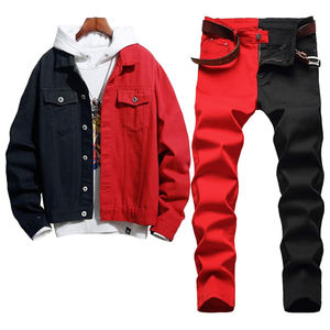 Conjunto de chaqueta vaquera lavada con ácido para hombre con diseño OEM, traje vaquero lavado desgastado Vintage a la moda de alta calidad 2025 - Product Image 1