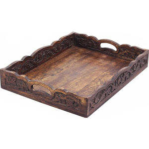 Bandeja Rectangular de Madera de Mango de Primera Calidad con Acabado Blanco Lavado, Bandeja Decorativa de Madera para Cocina, Comedor y Decoración del Hogar - Product Image 5