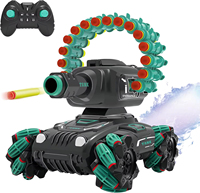 Véhicule blindé RC EPT 1:16 avec lanceur de balles souples, pulvérisation de vapeur d'eau, voiture de drift 14 canaux, jouet pour enfants, cadeau pour garçons