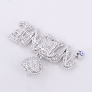 Meilleure vente de pendentif en or blanc massif 14 carats en diamant cultivé en laboratoire Hip Hop de qualité supérieure plaqué or au design personnalisé - Product Image 3