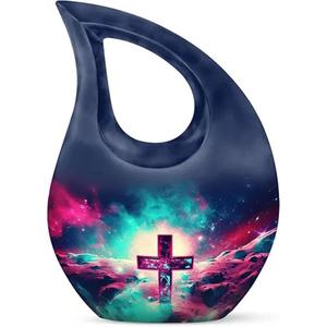 Grande urne de crémation en aluminium en forme de larme pour cendres humaines adultes Urnes de conception unique polies à bas prix - Product Image 5