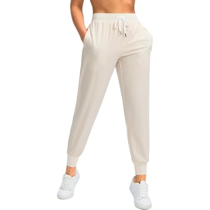 Beige mujeres Cargo Joggers ligero gimnasio viaje Casual entrenamiento pantalones bolsillos con cremallera estilo Atlético 2026 - Product Image 1