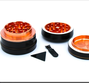 Large 2.5 Inch Black 4-Layer Handmade Natural Minimalist 3 Pieces Matte Herb Grinder Aluminum Herb Grinder Price Products - Product Image 1