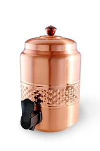 Hammered Finished Copper Water <b>Container</b> with Anti-corrosion Coating Dishwasher Safe & Lid for Kitchen Home Hotel Restaurants - Product Image 4