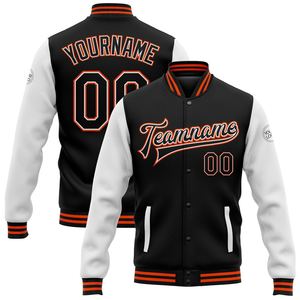 Vente en gros dans l'industrie directe, blouson décontracté pour l'hiver personnalisé, noir-blanc olive, veste à pression intégrale Varsity Letterman Salute To Service - Product Image 4
