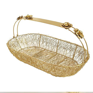 Cesta de regalo de metal clásica y sofisticada para regalos formales e informales para devolución y regalo de boda a precio mayorista - Product Image 6