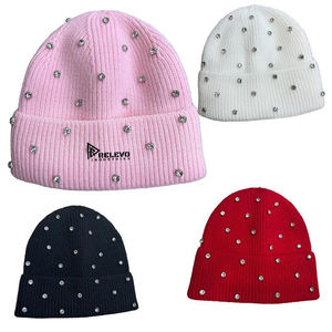 Nuevo Gorro de Punto para Mujer, Gorro de Invierno Suave y Cálido con Adornos de Diamantes para Fiestas, Atuendos Casuales, Regalo, Gorro de Punto con Pedrería Transpirable para Hombre - Product Image 6