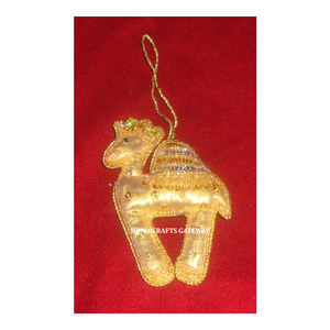 Hermoso bordado Zari hecho a mano con cuentas en camello decoración ornamento uso para Ramadán Festival decoración propósito - Product Image 1