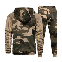 Ensemble de jogging à capuche personnalisé en coton, streetwear, molleton camouflage respirant, vêtements décontractés pour hommes, entraînement professionnel en salle de sport