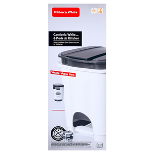 Kitchen <b>bin</b> (6Lt) pedal lid CAROLINA White 8101536112 - Product Image 2