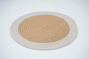 Set de table en jute et coton tressé 35 cm, écologique, fait main, pour table à manger, vaisselle, vente en gros, export en vrac - Product Image 2