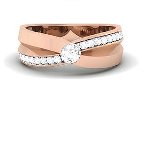 Bague solitaire en or massif 14K avec diamant naturel véritable Bijoux de mariage certifiés IGI Bijoux solitaire en diamant véritable - Product Image 1