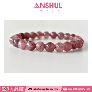 Authentic Quality Pink Color Healing 7.5in Tourmaline Round Gemstone Hand <b>Beaded</b> <b>Bracelet</b> - Product Image 4