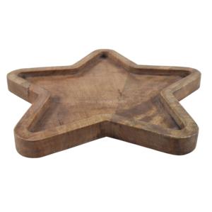Bandeja Decorativa de Madera con Diseño de Plato de Estrellas, Hecha a Mano, Elegante, Estilo Americano, Marca IHA, para Cocina, Catering y Fiestas - Product Image 1