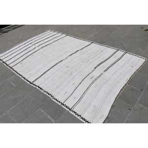 พรมวินเทจสไตล์ตุรกี ขนาด 5.4x8.4 ฟุต พรมสีขาวขนาดใหญ่ - Product Image 2