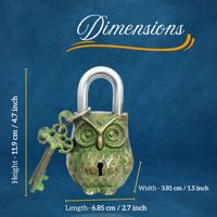 Cadenas en métal Finition patine en forme de hibou Serrure abordable Résistance à la rouille Cadenas parfait Cadenas durable Forme unique pour la maison