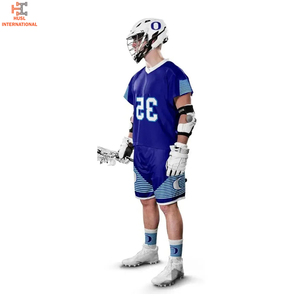 Ensemble d'uniformes de lacrosse personnalisés OEM avec maillots et shorts sublimés, design sur mesure, nom et numéro personnalisés, en maille - Product Image 3