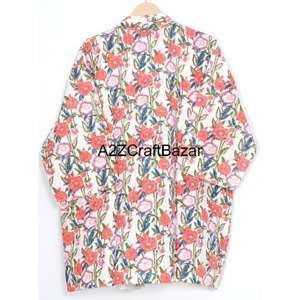 Vestido Casual Ligero, Ecológico, Lavable, de Algodón Puro, Cuello en V, Estilo Túnica Midi, con Borlas, Estampado Floral Bohemio, Manga Corta - Product Image 5