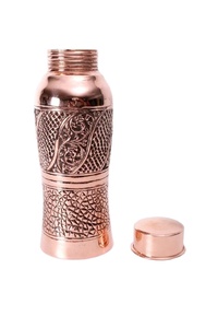Botella de Agua de Vidrio y Cobre de Diseño Neoclásico Europeo con Tapa, Ecológica, con Logotipo Personalizado, Ayurvédica, Comprobada para la Buena Salud - Product Image 2