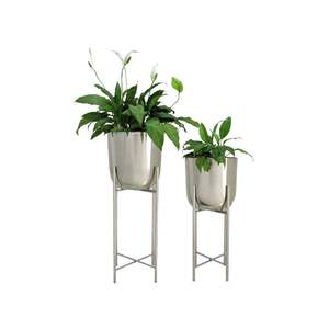 Maceta de Interior de Metal redonda moderna, maceta elegante para decoración del hogar, contenedor de plantas elegante para sala de estar o jardín - Product Image 5