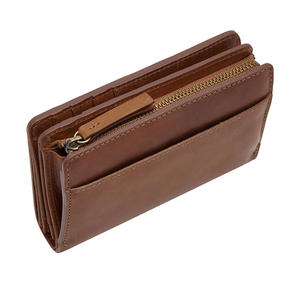 Women's Genuine Leather Long Zipper Closure RFID Blocking <b>Wallet</b> with Polyester Lining and Coin Purse - Product Image 6
