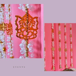 Mogra artificiel, or Ganesha séquence tentures Mandap décoration, décor de mariage Mehndi Sangeet, décor d'événement, décor de toile de fond - Product Image 2