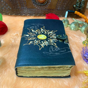 Diario clásico de cuero genuino con estampado de Sun Moon, 200 páginas, borde de cubierta, papel Vintage, cuaderno de bocetos hecho a mano, regalo para hombres y mujeres - Product Image 3