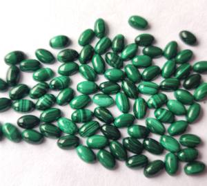 Malachite Naturelle 8x10mm Cabochon Ovale Dos Plat-Malachite Libre Qualité Supérieure - Product Image 3