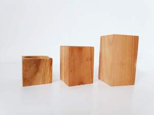 Juego de 3 portavelas de madera para té, candelabros de madera natural, candelabros ligeros para bodas, cenas, vacaciones - Product Image 4