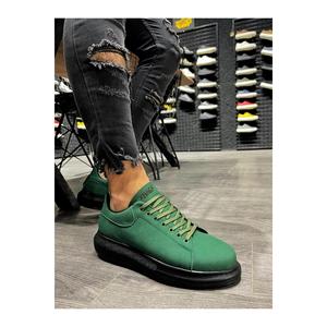 รองเท้าลําลองส้นสูง 045 สีเขียว (ส้นสีดํา) - Product Image 1